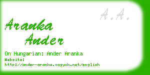 aranka ander business card